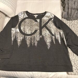 Calvin Klein logo Sweatshirt charcoal gray/silver